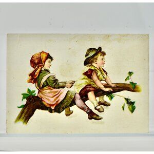 Lion Coffee Antique Victorian Trading Trade Card Kids Branch
